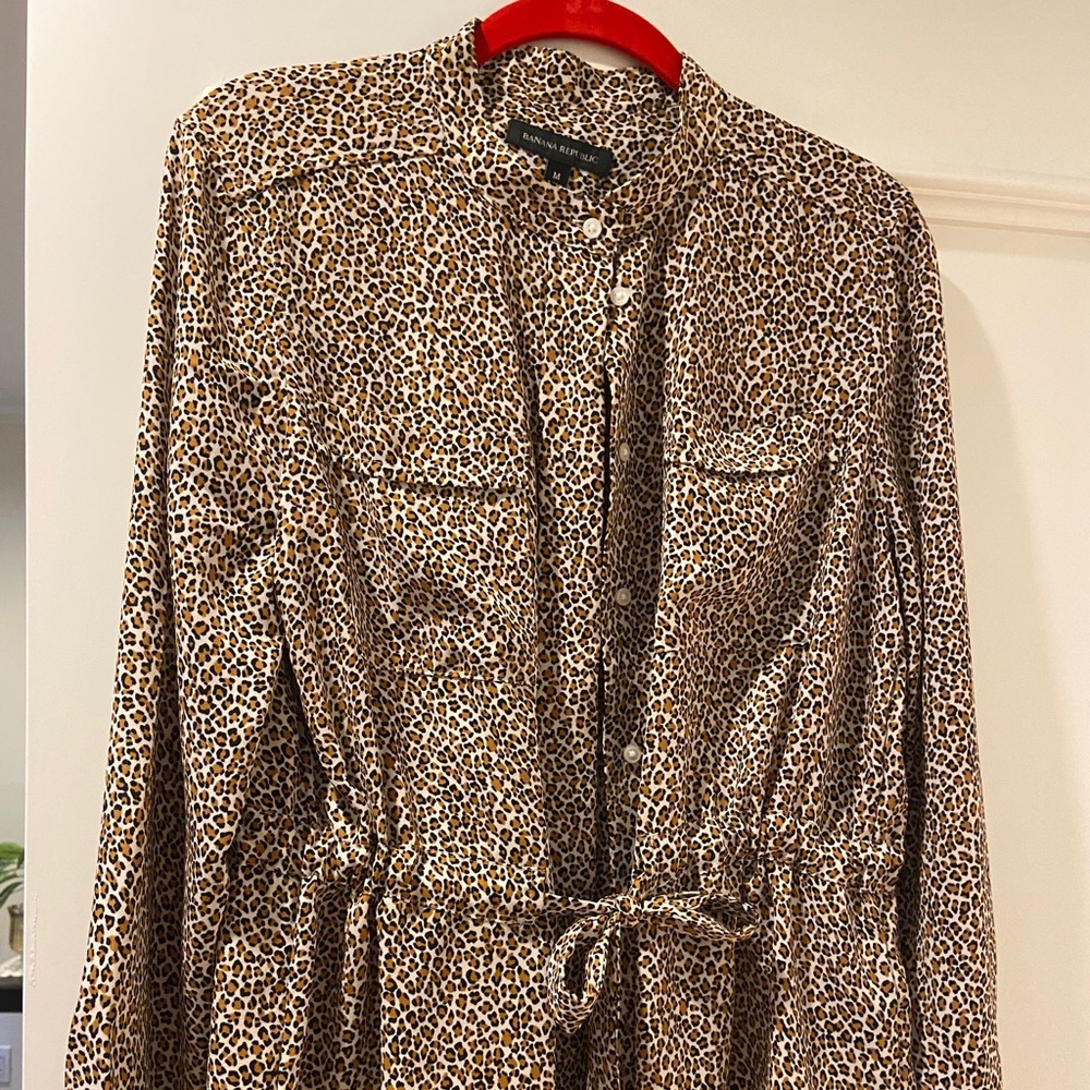 Leopard banana republic blouse